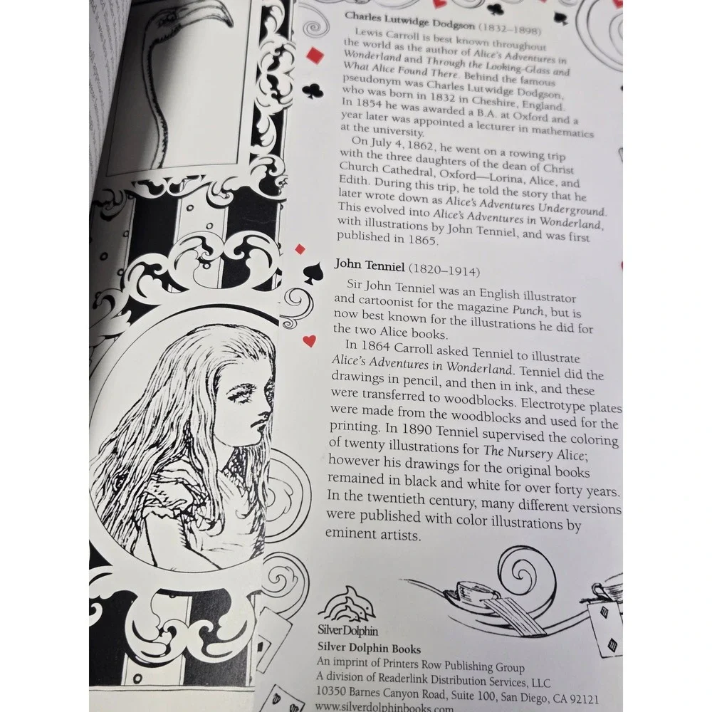 Alice's Adventures in Wonderland Coloring Book John Tenniel Silver Dolphin 2016